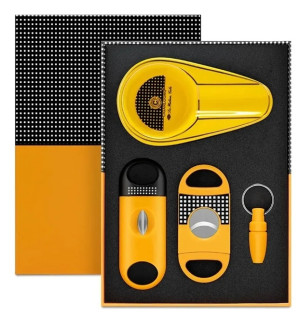 Kit Presente Cohiba Para Charuto Cinzeiro Furador Cortador Reto E V